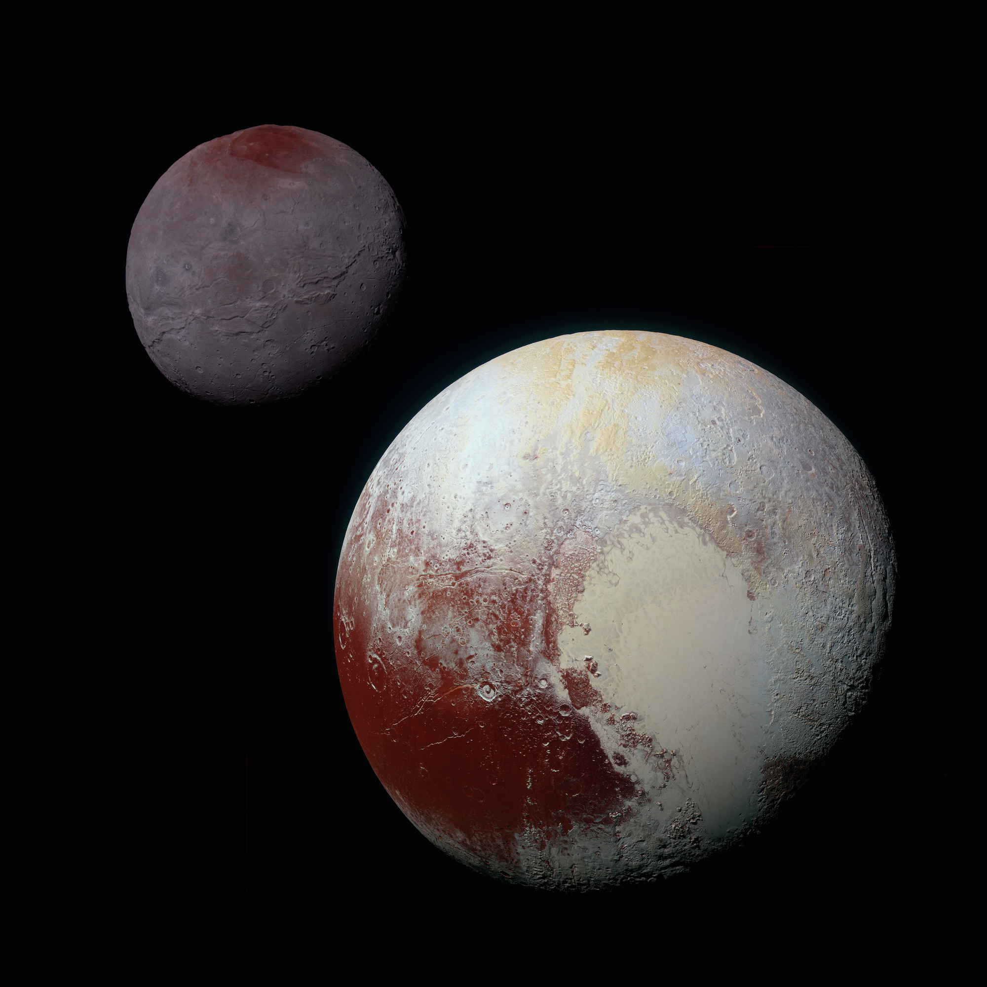 NASA image of Pluto and Charon taken by New Horizons
