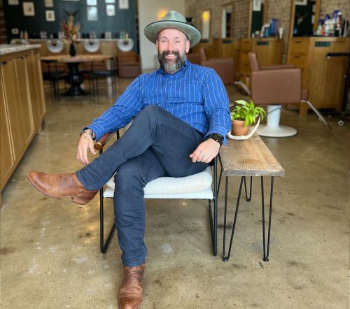 A child sitting down